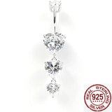 Heart Crystal 925 Silver Belly Button Ring Body Piercing Jewelry Women