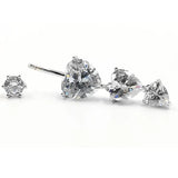 Heart Crystal 925 Silver Belly Button Ring Body Piercing Jewelry Women