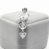 Heart Crystal 925 Silver Belly Button Ring Body Piercing Jewelry Women