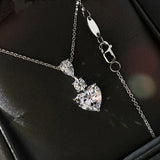 3ct Diamond Pendant 925 Sterling Silver Necklace For Women