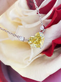 3ct Pink Diamond Pendant Sterling Silver Necklace Women Bridal Jewelry