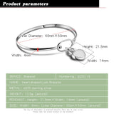 925 Sterling Silver Bracelet for Women Heart Lock Head Lucky Bead Bell 8 Styles
