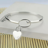 925 Sterling Silver Bracelet for Women Heart Lock Head Lucky Bead Bell 8 Styles