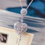 Lab Diamond cz Pendant 925 Silver Necklace For Women