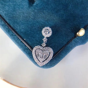 Lab Diamond cz Pendant 925 Silver Necklace For Women