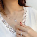 Lab Diamond cz Pendant 925 Silver Necklace For Women