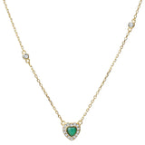 Emerald Heart of the Sea 925 Silver Necklace - Japanese Style
