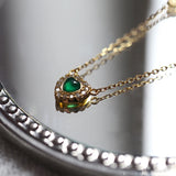Emerald Heart of the Sea 925 Silver Necklace - Japanese Style