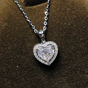 Heart 3ct Moissanite Pendant 925 Sterling Silver Charm Wedding Necklace