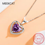3ct Moissanite Diamond Heart Pendant 925 Sterling Silver Charm Necklace