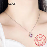 3ct Moissanite Diamond Heart Pendant 925 Sterling Silver Charm Necklace