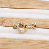 Heart CZ Pave Clasp & End Caps for Jewelry Making