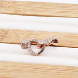 Heart CZ Pave Clasp & End Caps for Jewelry Making