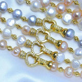 Heart CZ Pave Clasp & End Caps for Jewelry Making
