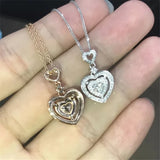 Heart Pendant CZ Necklace 925 Sterling Silver