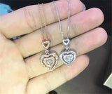 Heart Pendant CZ Necklace 925 Sterling Silver