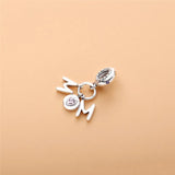 Family Love Heart Charms Beads for DIY 925 Silver Bracelet Jewelry