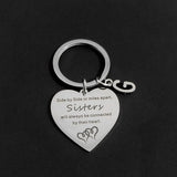 Heart-shaped Initial Keychain for Car Keys Graduation Anniversary Keyring