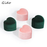 Heart-shaped Corduroy Box Ring Pair Earrings Pendant Box