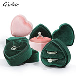 Heart-shaped Corduroy Box Ring Pair Earrings Pendant Box