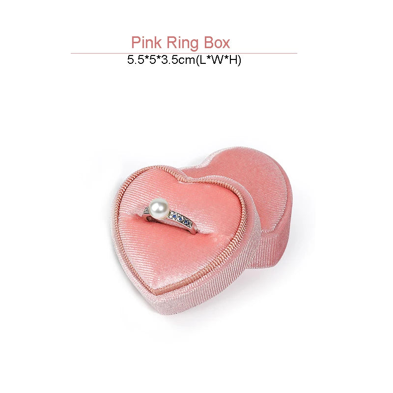 Heart-shaped Corduroy Box Ring Pair Earrings Pendant Box