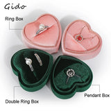 Heart-shaped Corduroy Box Ring Pair Earrings Pendant Box