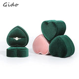Heart-shaped Corduroy Box Ring Pair Earrings Pendant Box