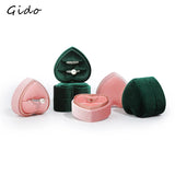 Heart-shaped Corduroy Box Ring Pair Earrings Pendant Box