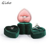 Heart-shaped Corduroy Box Ring Pair Earrings Pendant Box
