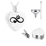Heart-Shaped Pet Cremation Jewelry Stainless Steel Urn Pendant