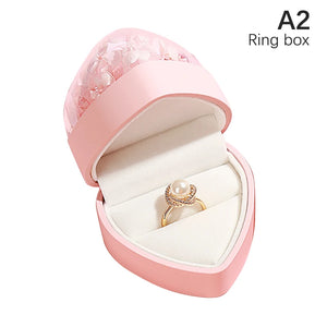 Heart-shaped Jewelry Box Ring Necklace Display Holder Wedding Ring box