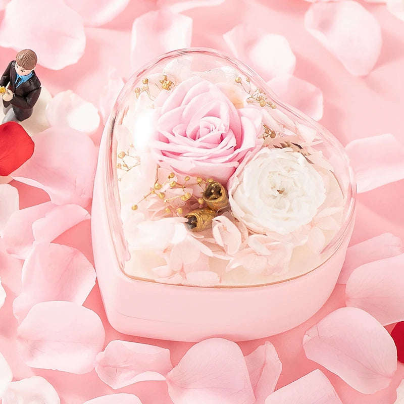 Heart Jewelry Organizer Case Wedding Ring Pendant Earring Box