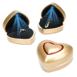 LED Light Wedding Ring Box Heart Shape Jewelry Display Case Holder
