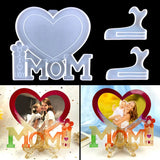 Heart-shaped MOM Letter Photo Frame Silicone Mold for Resin DIY Decoration