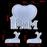 Heart-shaped MOM Letter Photo Frame Silicone Mold for Resin DIY Decoration