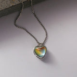 Heart-shaped Natural Moonstone Sterling Silver Necklace