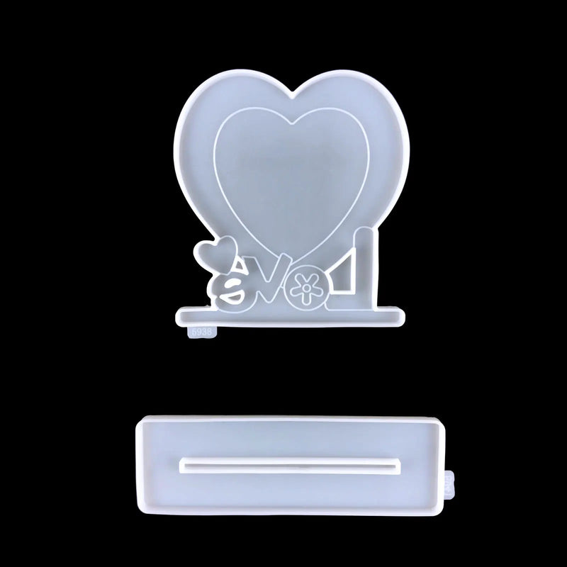 Heart-shaped Silicone Molds for Resin LOVE Photo Frame