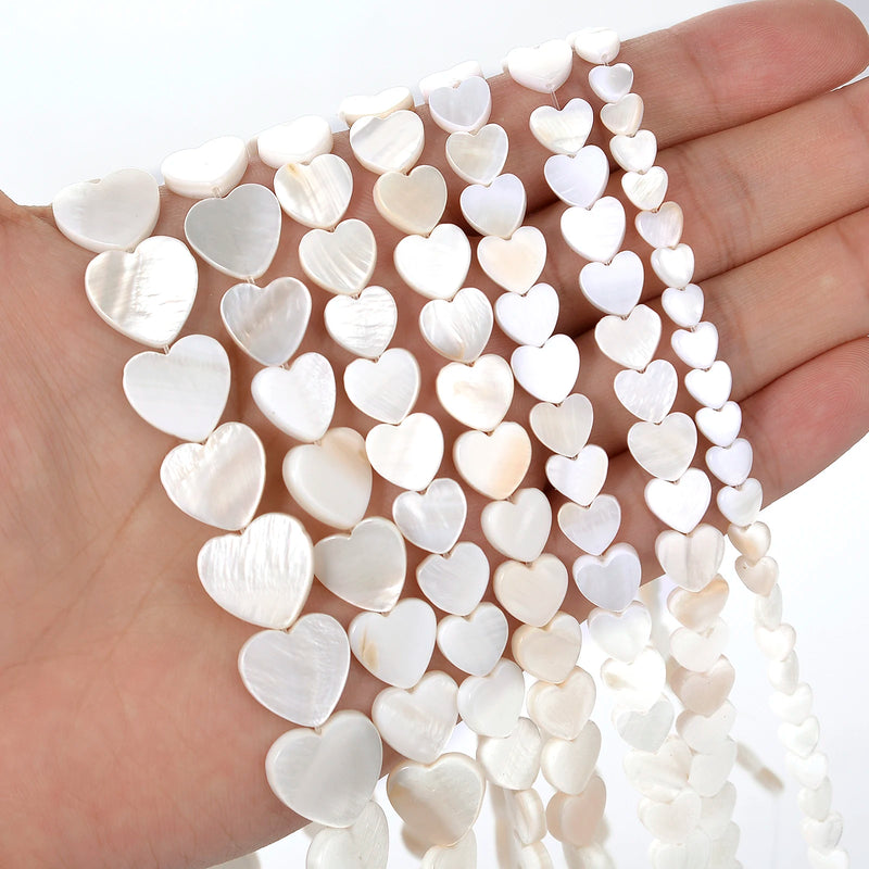 Heart-shaped Shell Beads for Jewelry Making DIY Bracelet Necklace 6-15mm