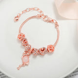 Zircon Charm Pendant Bracelet Flamingo Adjustable Length