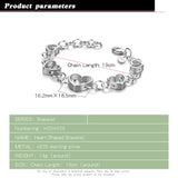 Heart Bracelet 925 Sterling Silver Women's Charm Jewelry