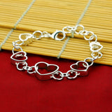 Heart Bracelet 925 Sterling Silver Women's Charm Jewelry