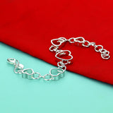 Heart Bracelet 925 Sterling Silver Women's Charm Jewelry