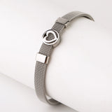 Heart-shaped Stainless Steel Bracelet Mesh Strap Magnet Clasp