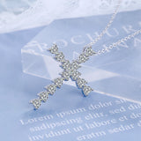Heart Zircon Cross Pendant Necklace European American Style Light Chain