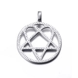 Heartagram Star Heart Pendant Necklace Vintage Jewelry