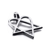 Heartagram Star Heart Pendant Necklace Vintage Jewelry