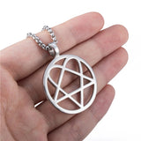 Heartagram Star Heart Pendant Necklace Vintage Jewelry