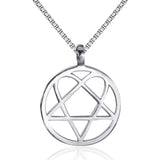 Heartagram Star Heart Pendant Necklace Vintage Jewelry