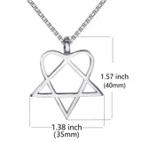 Heartagram Star Heart Pendant Necklace Vintage Jewelry