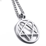 Heartagram Star Heart Pendant Necklace Vintage Jewelry
